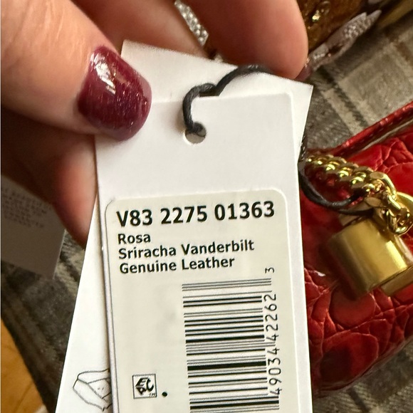 Brahmin NWT Rosa Sriracha Vanderbilt Red Croc-Embossed Crossbody & Dustbag - Picture 2 of 9